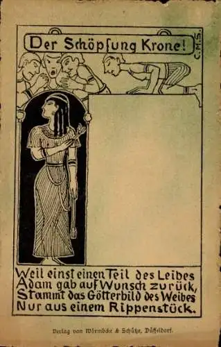 Künstler Ak Der Schöpfung Krone, Weil einst einen Teil des Leibes Adam gab auf Wunsch zurück