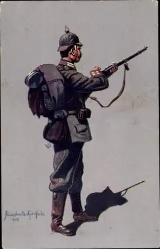 Künstler Ak Lüschwitz Koreffski, A., Deutscher Soldat, Infanterist des 4. Garde Regt. zu Fuß Berlin
