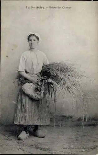 CPA La Sartheise, Retour des Champs
