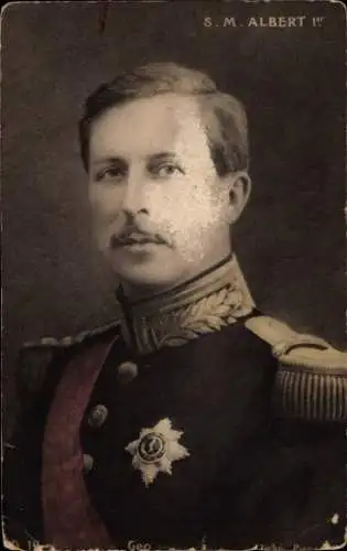 Ak König Albert I. von Belgien, Portrait, Uniform