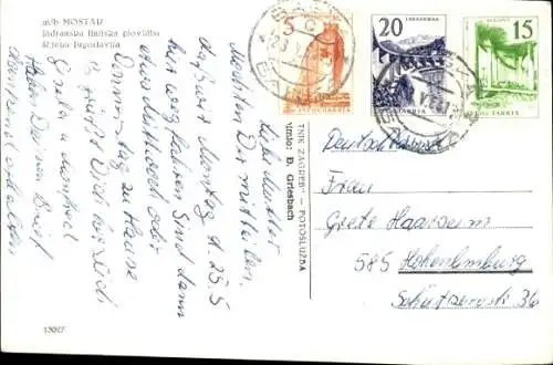 Ak Dampfer M/B Mostar, Salondampfer