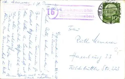 Ak Landpoststempel 16 Laukenmühle über Bad Schwalbach