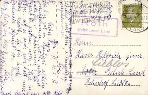 Ak Landpoststempel Roth Gelnhausen Land
