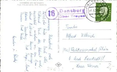 Ak Landpoststempel 16 Densberg über Treysa