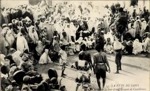 Ak Casablanca Marokko, Fete du Sang, Innenhof einer Moschee