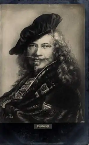 Ak Maler Rembrandt van Rijn, Selbstporträt