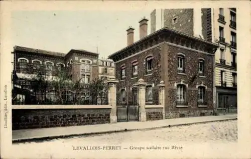 Ak Levallois Perret Hauts de Seine, Schulgruppe Rue Rivay