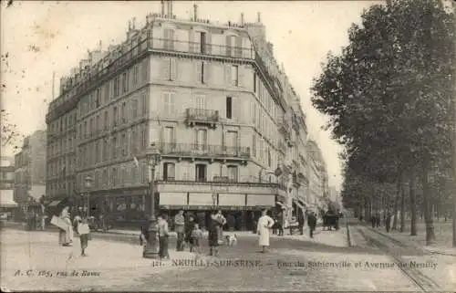Ak Neuilly sur Seine Hauts de Seine, Rue de Sablonville, Avenue de Neuilly