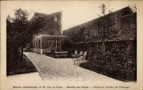 Ak Neuilly sur Seine Hauts de Seine, Maison Hahnemann, Entree du Pavillon de Chirurgie