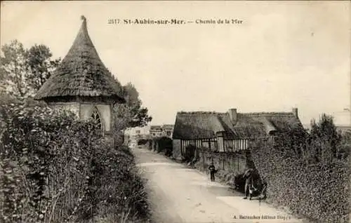 Ak Saint Aubin sur Mer Calvados, Chemin de la Mer