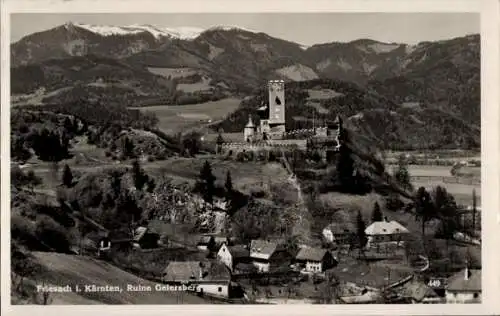 Ak Friesach in Kärnten, Friesach I. Kärnten, Ruine Gelersberg, Gebirge im Hintergrund