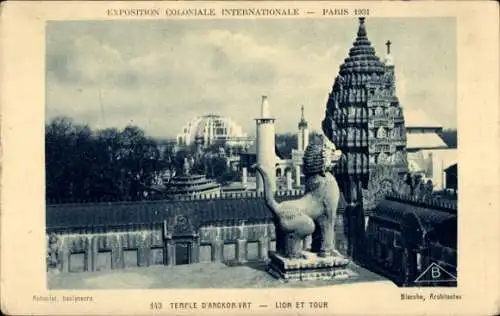 CPA Angkor Wat Cambodge, Temple, Lion et Tour