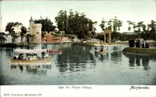 Ak Montevideo Uruguay, Lago del Parque Urbano