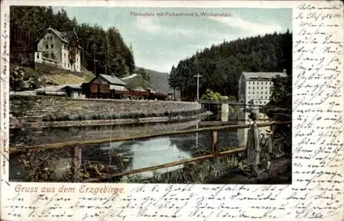 Ak Falkenhorst bei Wolkenstein im Erzgebirge, Flossplatz