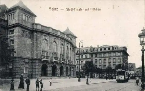 Ak Mainz in Rheinland Pfalz, Stadttheater, Höfchen