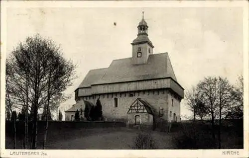 Ak Lauterbach Marienberg im Erzgebirge, Blick auf die Kirche