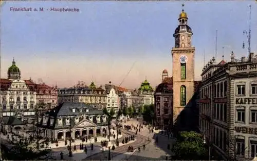 Ak Frankfurt am Main, Hauptwache, Uhrturm, Einkaufsmöglichkeiten