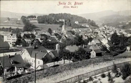 Ak Zella Sankt Blasii Zella Mehlis im Thüringer Wald, Blick auf den Ort