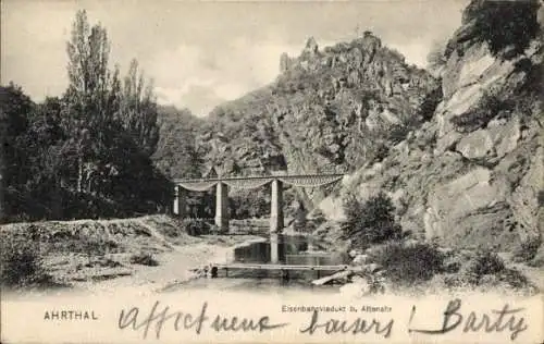 Ak Altenahr im Ahrtal, Eisenbahnviadukt