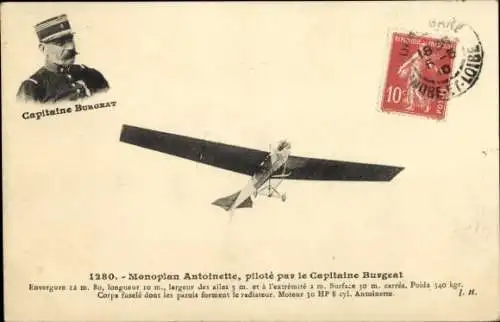 CPA Aviation, Monoplan Antoinette, Capitaine Burgeat