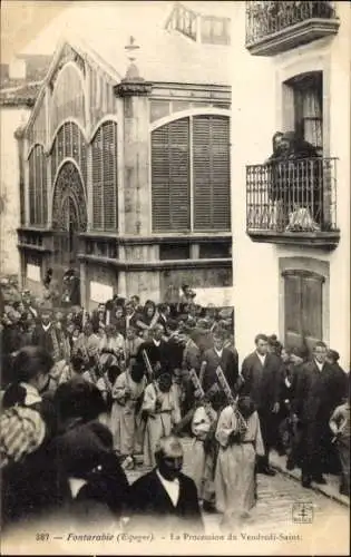 Ak Fuenterrabia Baskenland, La Procession du Vendredi Saint