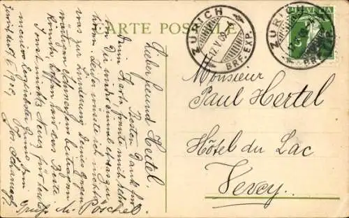 Ak Zürich Stadt Schweiz, Grand Hotel Baur en Ville