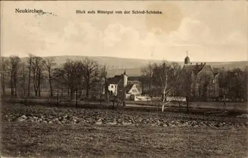 Ak Neukirchen im Erzgebirge, Rittergut von der Schloß-Schänke gesehen