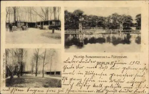 Ak Berlin Wedding, Plötzensee, Militär Schwimmanstalt
