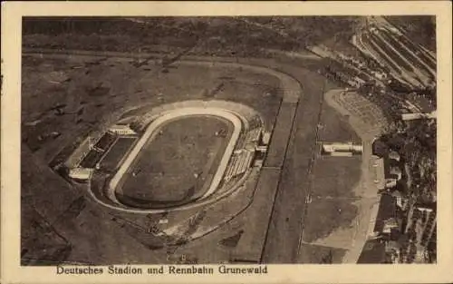 Ak Berlin Charlottenburg-Westend, Deutsches Stadion, Rennbahn Grunewald