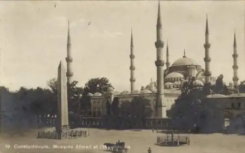 Ak Konstantinopel Istanbul Türkei, Moschee Ahmed, Hippodrom, Obelisk, historische Architektur