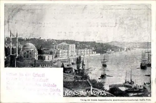 Ak Konstantinopel Istanbul Türkei, Teilansicht der Stadt, Küste, Hafen