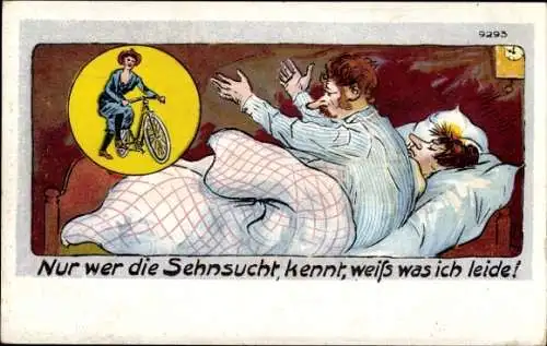 Ak Mann vermisst seine Geliebte, Nur wer die Sehnsucht kennt, weiß was ich leide...