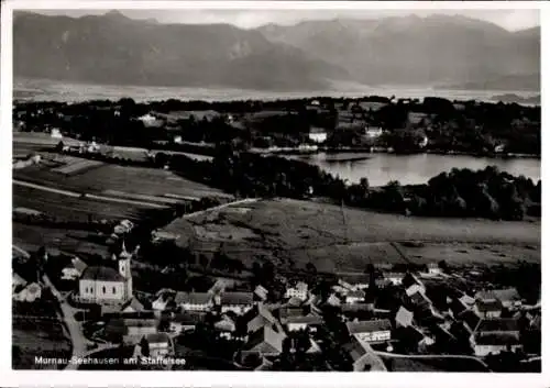 Ak Murnau am Staffelsee, Seehausen, Fliegeraufnahme, Staffelsee Hotel