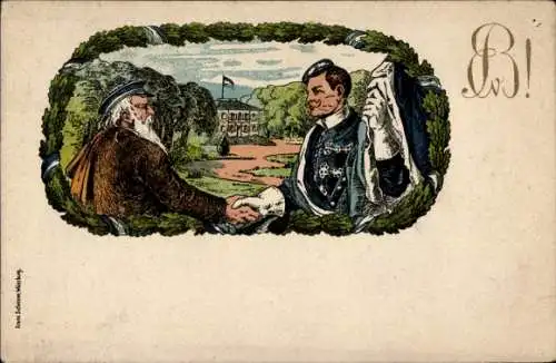 Studentika Ak Würzburg, Student, Handschlag