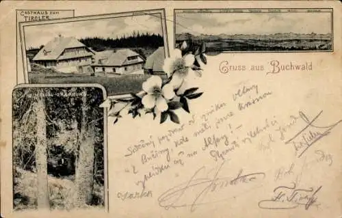 Ak Bučina Buchwald Kvilda Südböhmen, Gesamtansicht, Gasthaus zum Tiroler