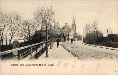Ak Rodenkirchen Köln am Rhein, Straßenpartie