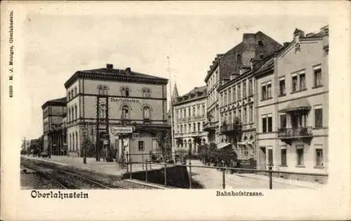 Ak Oberlahnstein Lahnstein am Rhein, Bahnhofstraße, Bahnhof