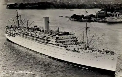 Ak Steamer Stratheden, Dampfschiff, P&O