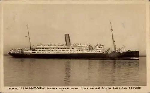 Ak Dampfer RMSP Almanzora, Royal Mail Lines