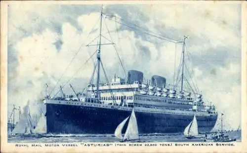 Künstler Ak Dampfschiff Asturias, Royal Mail Motor Vessel