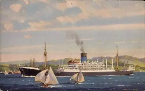 Künstler Ak Dampfer S.S. Patroclus, Blue Funnel Line