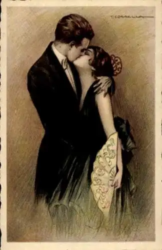 Künstler Ak Corbella, T., sich küssendes Liebespaar, 531 - 6
