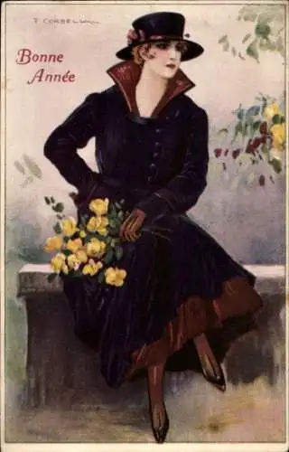 Künstler Ak Corbella, T., Frauenportrait, 203-5