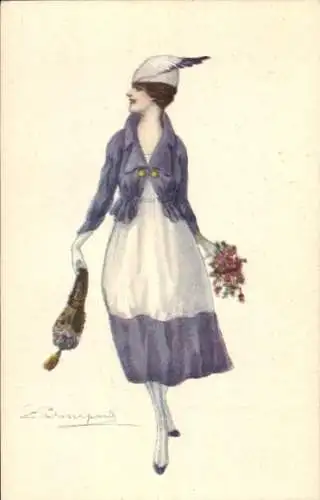 Künstler Ak Bompard, Sergio, Frauenportrait