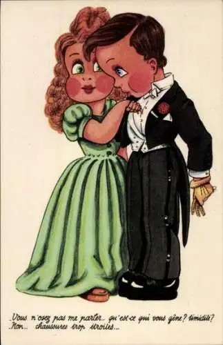 Künstler Ak Kinder, Handkuss