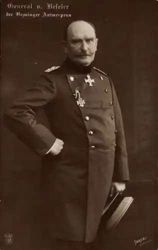 Ak Generaloberst Hans von Beseler, Portrait, Der Bezwinger Antwerpens, Orden Pour le Merite