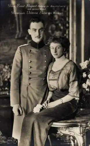 Ak Prinz Ernst August von Braunschweig, Prinzessin Viktoria Luise