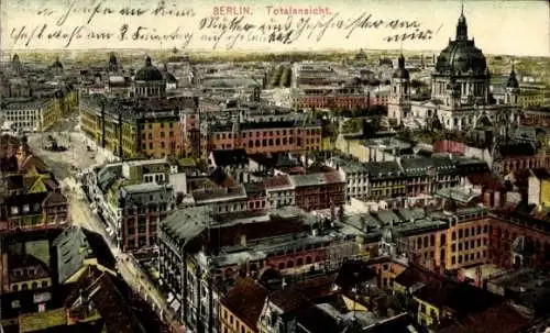 Ak Berlin Mitte,  Totalansicht, Schloss, Dom