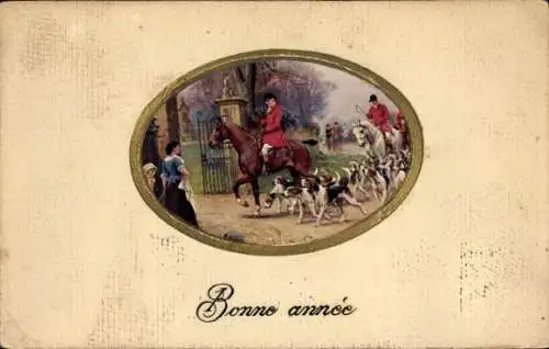Passepartout Künstler Ak Gutes Jahr, Jagd