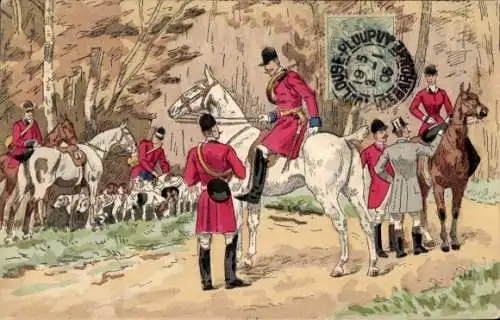 Künstler CPA Chasse à Courre, Le Rendez-vous